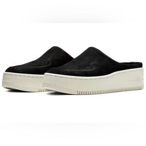 NWT Nike Air Force 1 Lover XX Black Suede Leather Slip On Mule Platform Sneakers